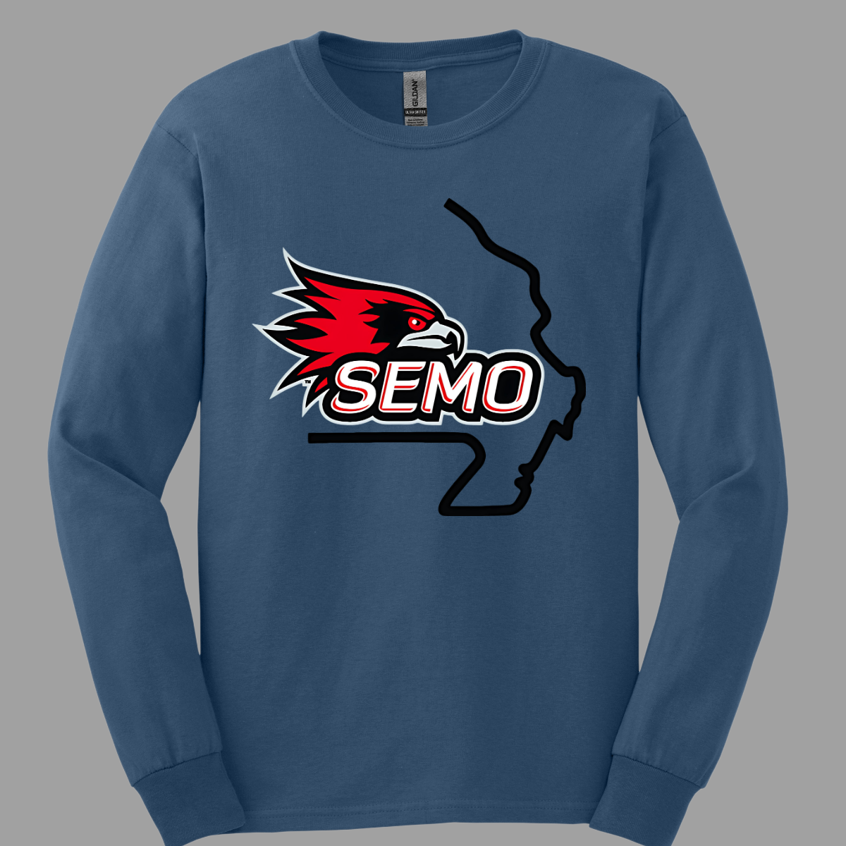This striking t-shirt features a bold red hawk design at the center, capturing the spirit and fierceness of this majestic bird. Below the hawk, the word "SEMO" pops in vibrant bubble letters, adding a playful touch that complements the overall design. Perfect for fans of Southeast Missouri State University or anyone who loves unique, eye-catching apparel. Shop at Gorgeousware.com