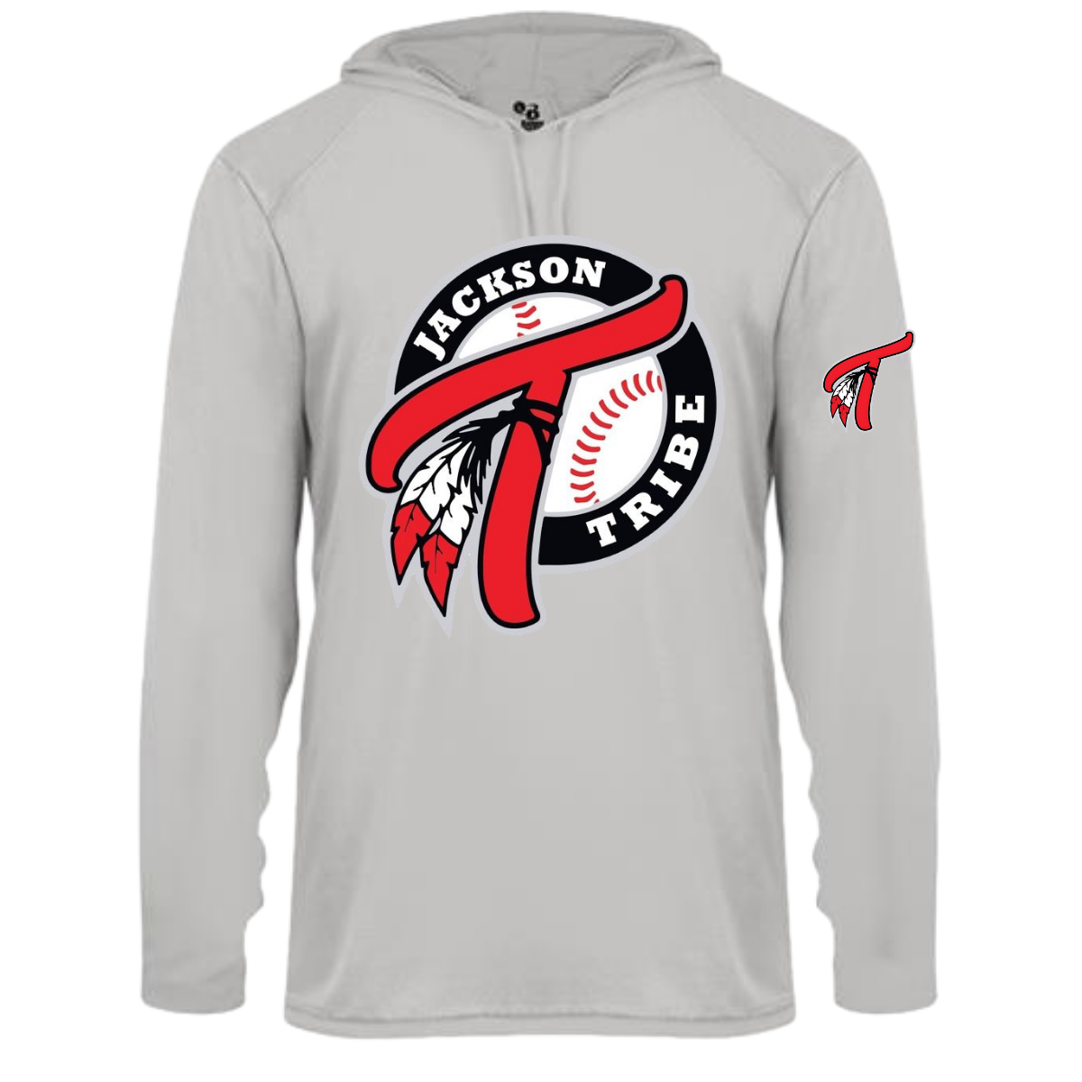 The long sleeve hooded t-shirt features a comfortable and relaxed fit, perfect for layering or wearing on its own. Made from soft, breathable fabric, it provides warmth without sacrificing style. The hood adds a casual touch, making it ideal for outdoor activities or lounging.
Adorning the shirt are vibrant Tribe logos, prominently displayed on the chest and possibly on the sleeves or back, showcasing a sense of community and pride.