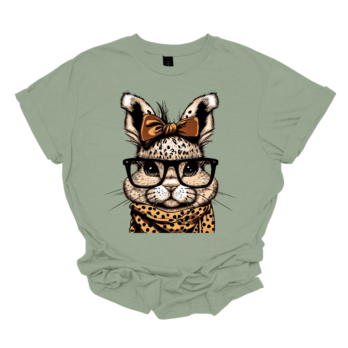 Unleash your wild side this Easter with our charming bunny T-shirt adorned with a cheetah print scarf! This delightful shirt combines the cuteness of a bunny with the fierce elegance of a cheetah, creating a unique and eye-catching design. Shop now at Gorgeousware.com