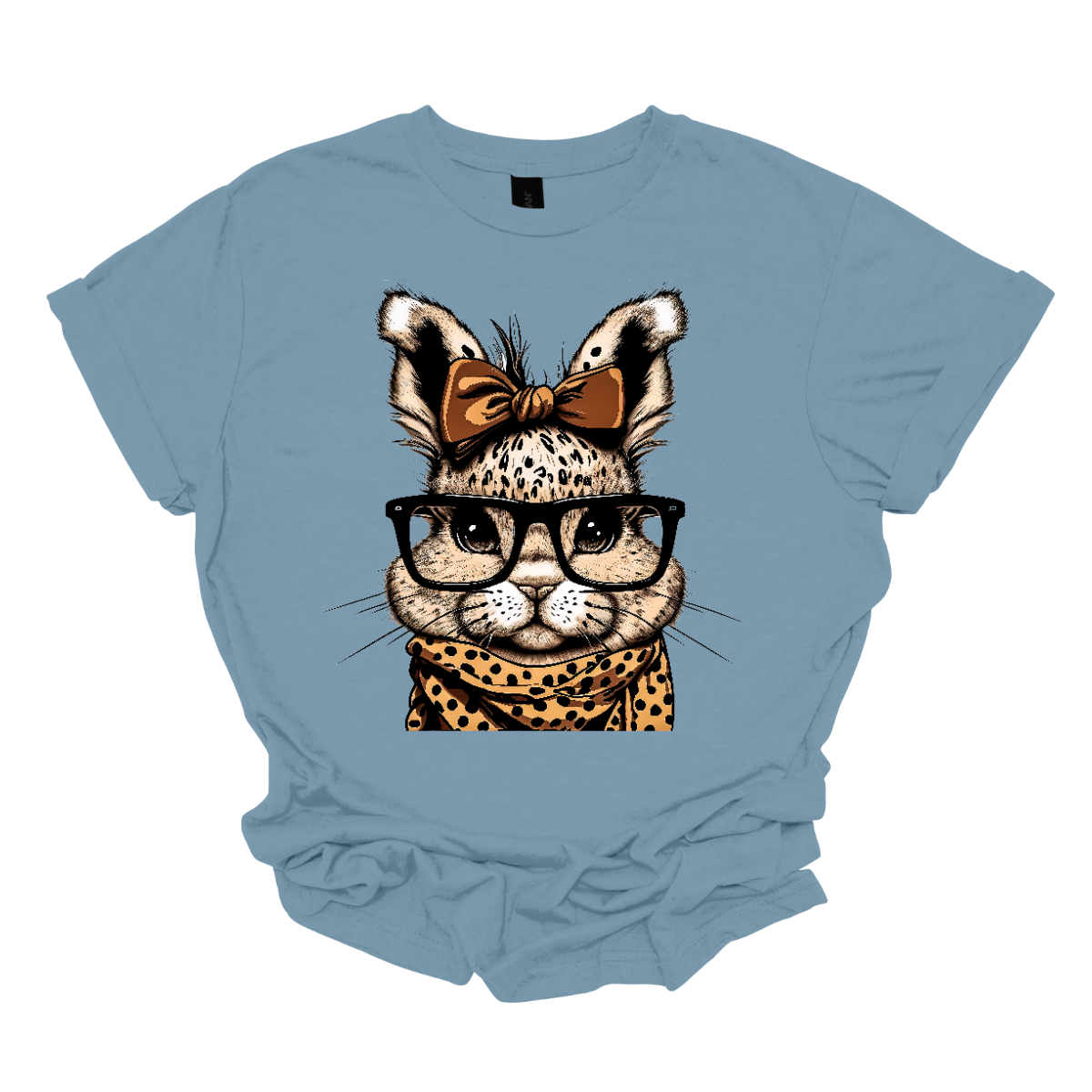 Unleash your wild side this Easter with our charming bunny T-shirt adorned with a cheetah print scarf! This delightful shirt combines the cuteness of a bunny with the fierce elegance of a cheetah, creating a unique and eye-catching design. Shop now at Gorgeousware.com