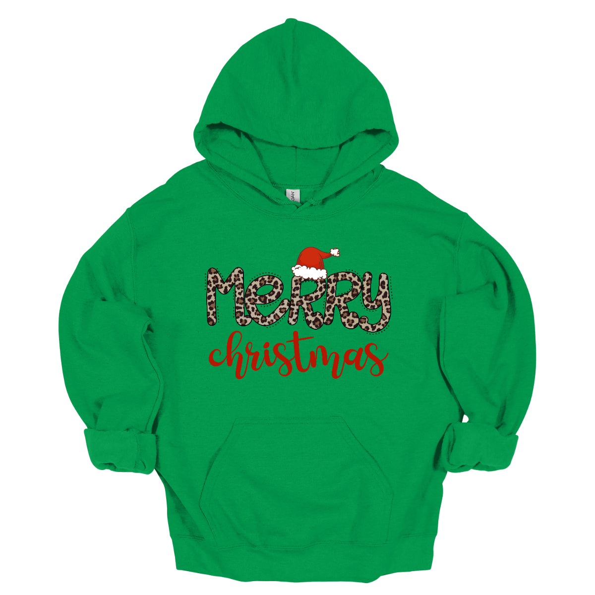 This festive t-shirt features the cheerful phrase "Merry Christmas." The word "Merry" is designed in a playful, bubbly font adorned with a fun cheetah print pattern, making it both eye-catching and stylish. The first "R" is topped with a whimsical Santa hat, adding a delightful holiday touch. Below, the word "Christmas" flows in a beautiful red cursive font, enhancing the festive spirit. This shirt is perfect for spreading holiday cheer with a fun and trendy twist! Shop Gorgeousware.com