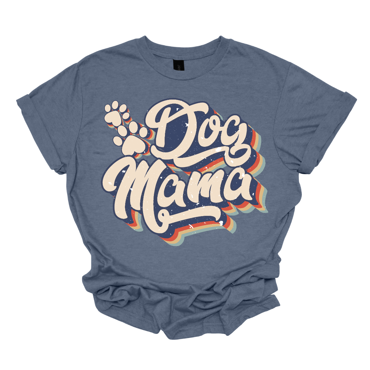This shirt features the playful and stylish saying "Retro Dog Mama" in large, bold letters, designed to catch the eye with a vintage-inspired font. The letters are printed in a fun, retro style, evoking a sense of nostalgia. Alongside the text, there are cute paw prints scattered throughout the design, adding a touch of whimsy and highlighting the dog lover theme. Shop Gorgeousware.com