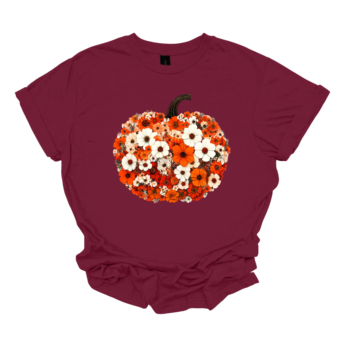 The design features a sweet little ghost bundled up in an orange sock cap with a pink pom on top. The flipped brim of the hat reads βBOOβ for a playful touch. This stylish ghost also sports purple reading glasses, holds a matching purple drink cup, and carries a tiny jack-oβ-lantern bucket β ready for all the fall fun! Two little bats flutter in the background to complete the whimsical Halloween scene. Shop at Gorgeousware.com