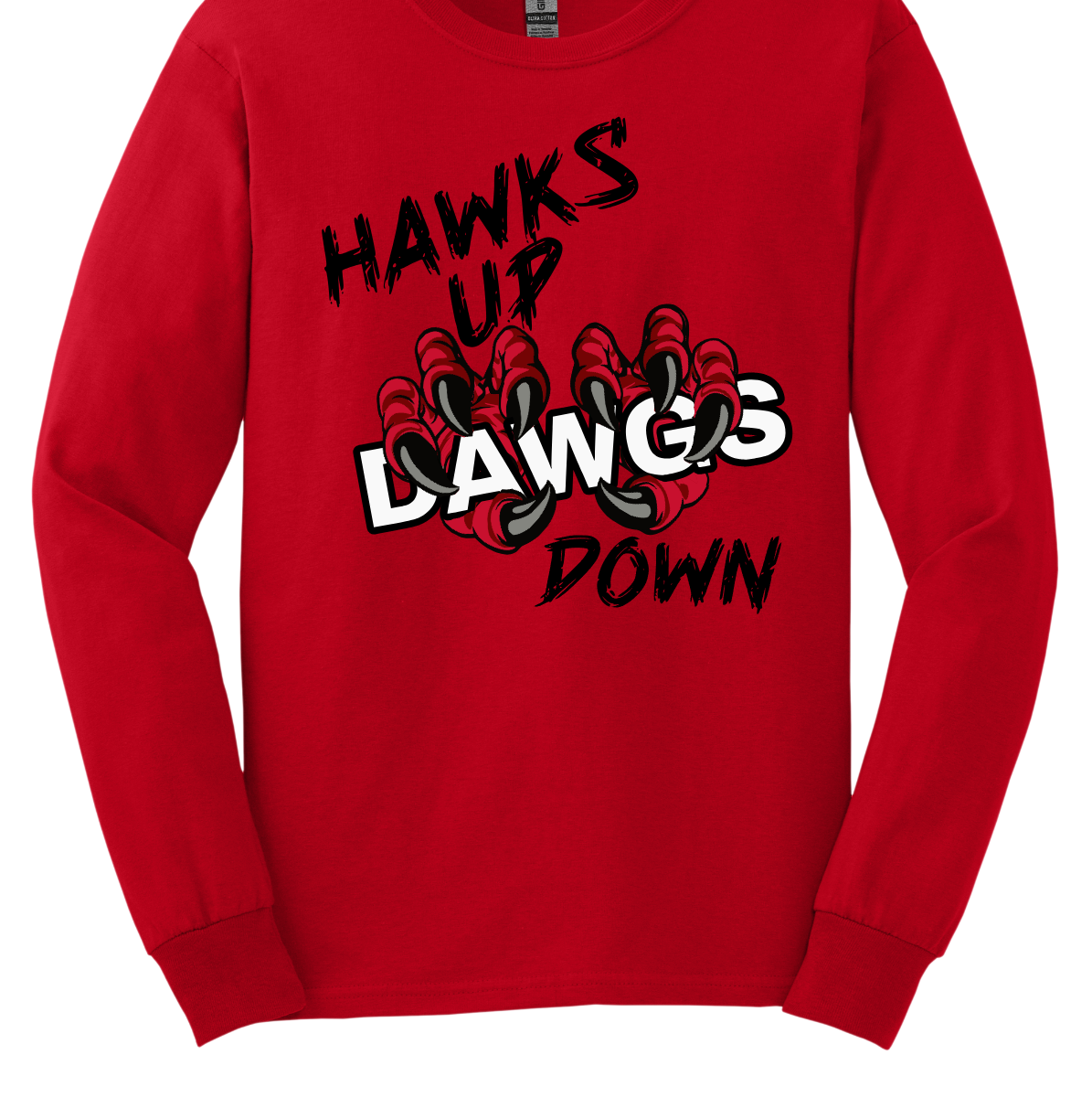 This youth-sized apparel collection—available in short sleeve, long sleeve, crewneck, and hoodie—brings a fierce edge to Redhawk pride.
The front design features powerful black lettering with “Hawks Up” and “Down”, while the word “Dawgs” is clawed over by striking Redhawk talons, adding an aggressive rivalry touch. On the upper back, the fierce SEMO Redhawk logo stands strong, paired with bold white SEMO lettering, making this piece unmistakably Redhawk gear.
Shop at Gorgeousware.com today!