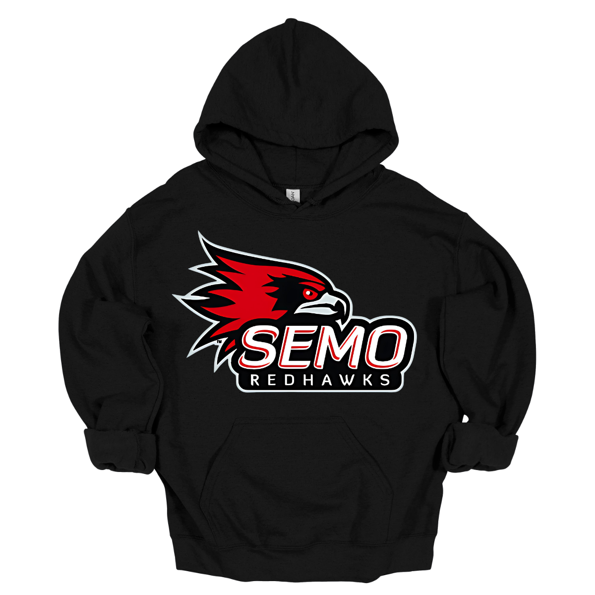 This vibrant shirt features the iconic SEMO Redhawk logo prominently displayed at the top, showcasing the fierce spirit of the team. Below the hawk, bold bubble letters spell out "SEMO," creating a playful and eye-catching design. Just underneath, in smaller, stylish print, the word "Redhawks" completes the look, making it a perfect blend of fun and team pride. Shop at Gorgeousware.com
