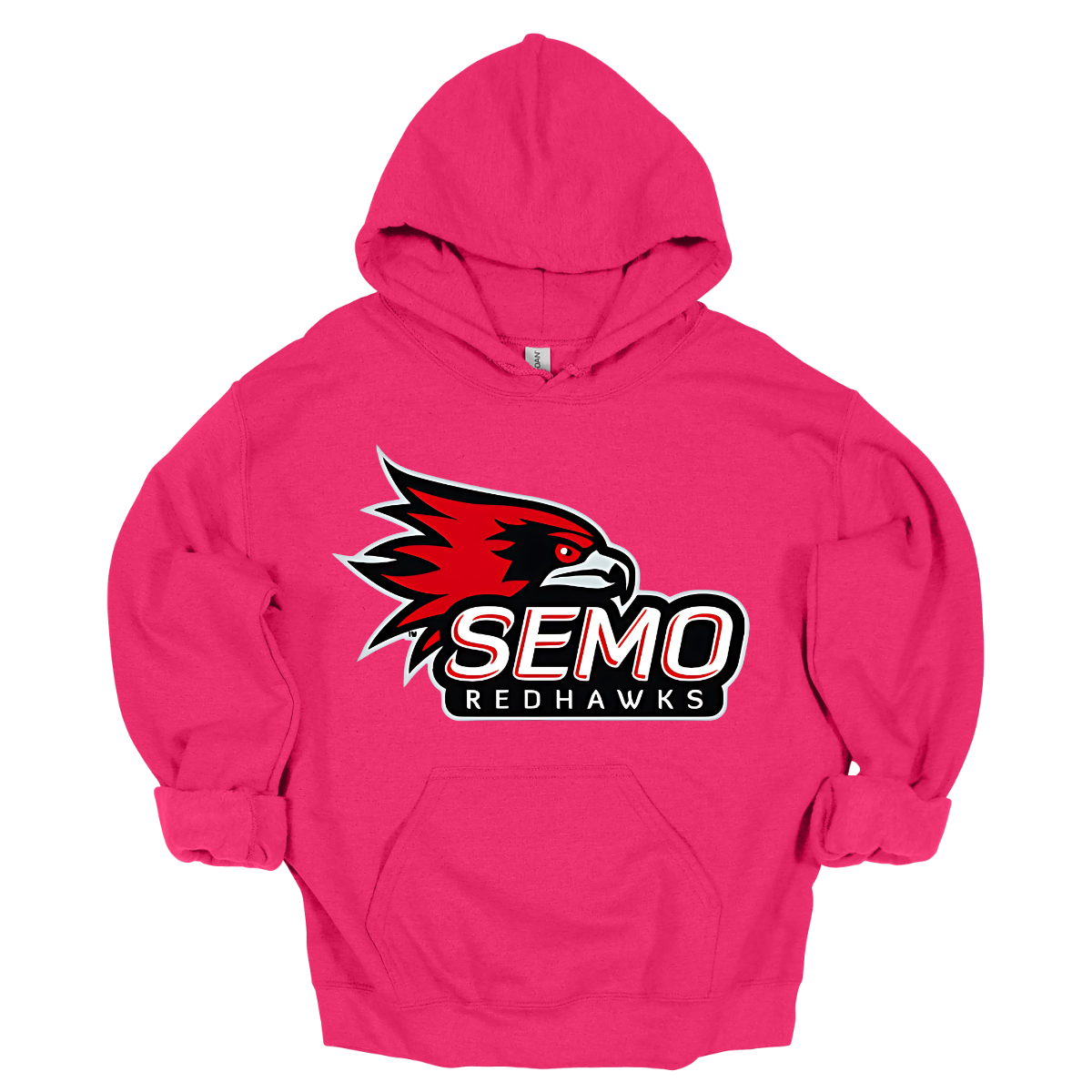 This vibrant shirt features the iconic SEMO Redhawk logo prominently displayed at the top, showcasing the fierce spirit of the team. Below the hawk, bold bubble letters spell out "SEMO," creating a playful and eye-catching design. Just underneath, in smaller, stylish print, the word "Redhawks" completes the look, making it a perfect blend of fun and team pride. Shop at Gorgeousware.com