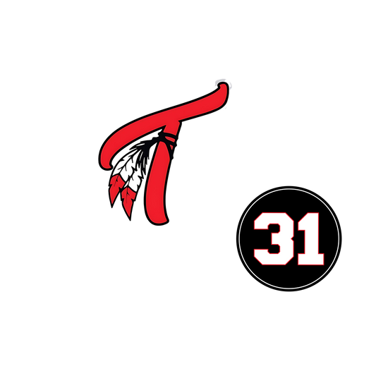 Helmet decal and number identifier for batting helmet.  If you would like the number decal, please email info@gorgeousware.com with your order number and what number you would like. These items come as a set