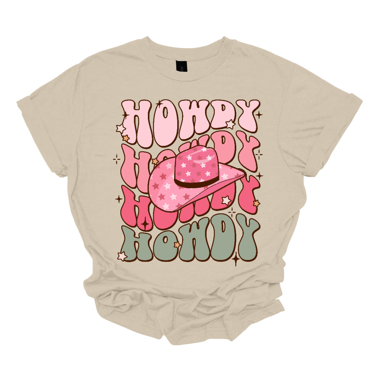 Introducing our "Howdy" T-shirt – a retro-inspired delight that captures the essence of Western charm with a stylish twist. The retro font adds a touch of nostalgia, evoking the classic aesthetics of yesteryears. The prominent cowgirl hat in the middle becomes a focal point, bringing a Western flair to the design. Shop at Gorgeousware.com