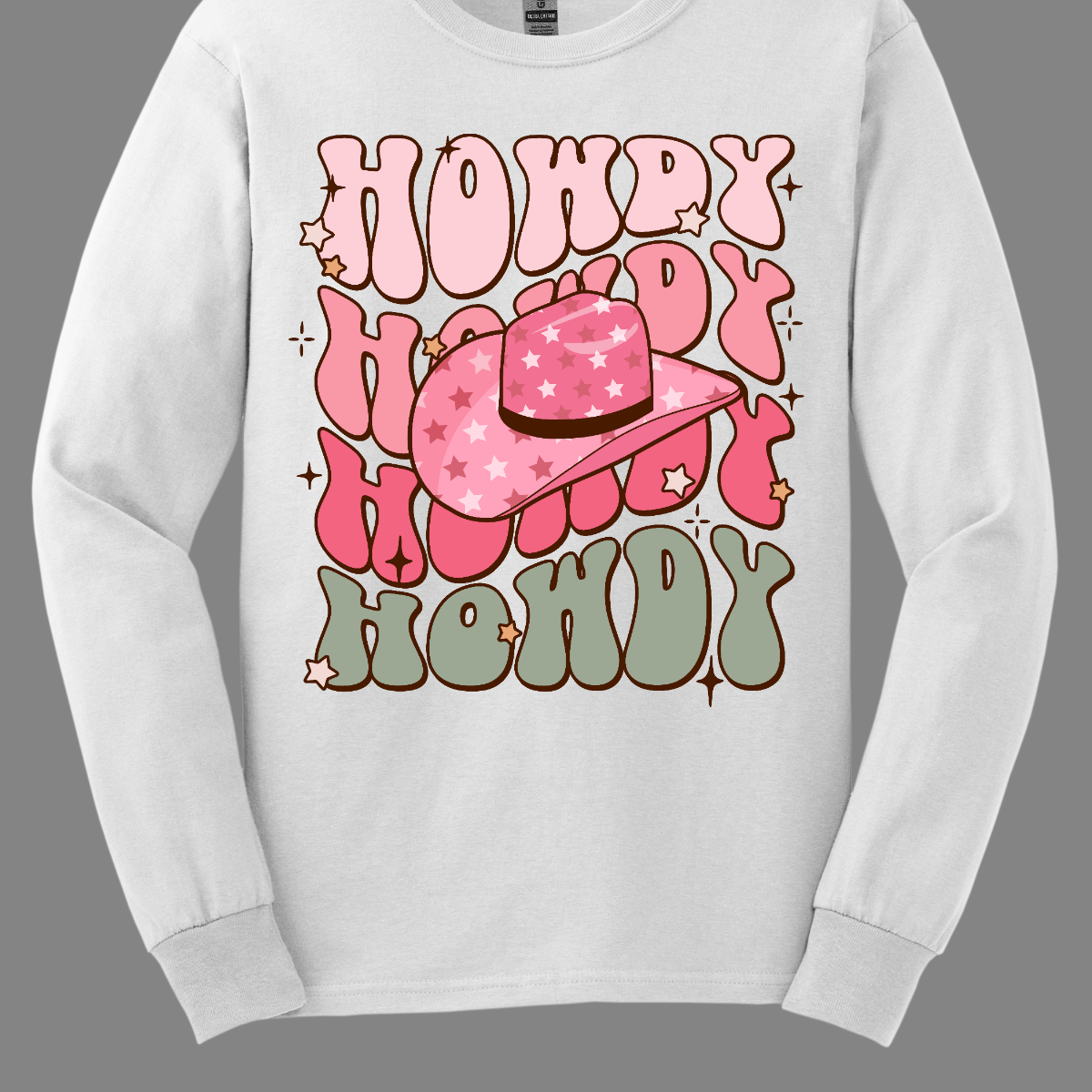 Introducing our "Howdy" T-shirt – a retro-inspired delight that captures the essence of Western charm with a stylish twist. The retro font adds a touch of nostalgia, evoking the classic aesthetics of yesteryears. The prominent cowgirl hat in the middle becomes a focal point, bringing a Western flair to the design. Shop at Gorgeousware.com