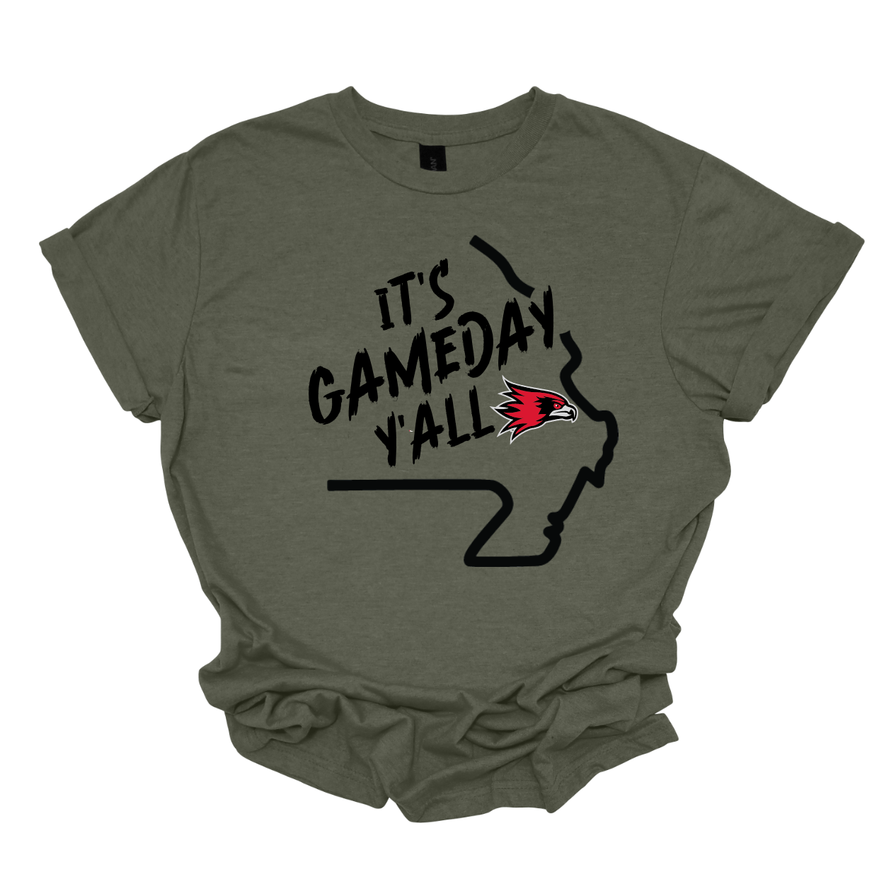 This comfortable and bold SEMO short sleeve shirt features a sleek black outline of the state of Missouri with a fierce SEMO Redhawk proudly pointing to Cape Girardeau, MO — the heart of Redhawk country. Above the Redhawk, the phrase "Game Day Y’all" adds a Southern-inspired rally cry perfect for tailgates, home games, and campus pride.
Shop at Gorgeousware.com today!