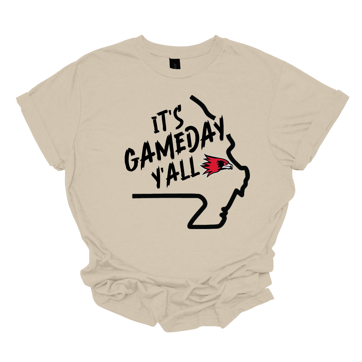This comfortable and bold SEMO short sleeve shirt features a sleek black outline of the state of Missouri with a fierce SEMO Redhawk proudly pointing to Cape Girardeau, MO — the heart of Redhawk country. Above the Redhawk, the phrase "Game Day Y’all" adds a Southern-inspired rally cry perfect for tailgates, home games, and campus pride.
Shop at Gorgeousware.com today!