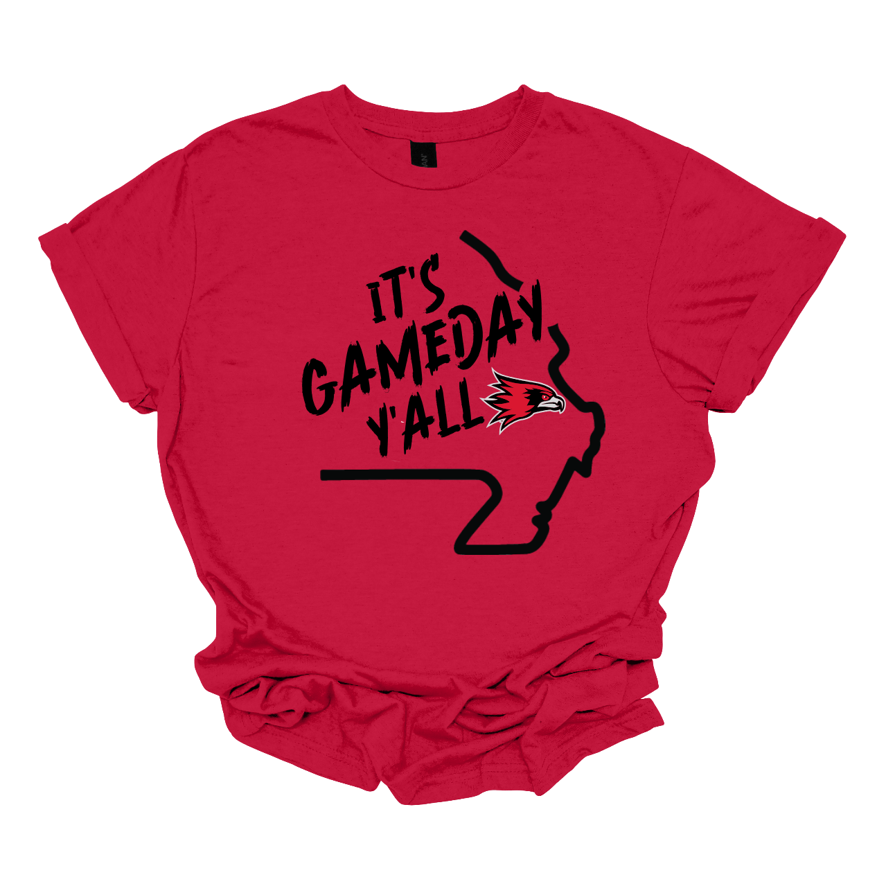 This comfortable and bold SEMO short sleeve shirt features a sleek black outline of the state of Missouri with a fierce SEMO Redhawk proudly pointing to Cape Girardeau, MO — the heart of Redhawk country. Above the Redhawk, the phrase "Game Day Y’all" adds a Southern-inspired rally cry perfect for tailgates, home games, and campus pride.
Shop at Gorgeousware.com today!