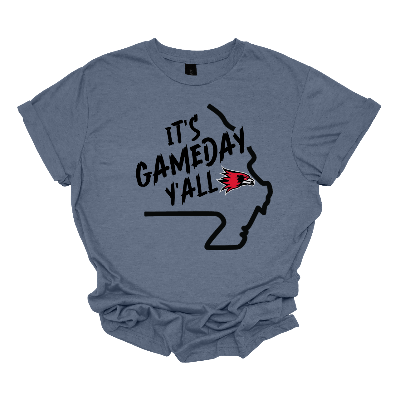 This comfortable and bold SEMO short sleeve shirt features a sleek black outline of the state of Missouri with a fierce SEMO Redhawk proudly pointing to Cape Girardeau, MO — the heart of Redhawk country. Above the Redhawk, the phrase "Game Day Y’all" adds a Southern-inspired rally cry perfect for tailgates, home games, and campus pride.
Shop at Gorgeousware.com today!