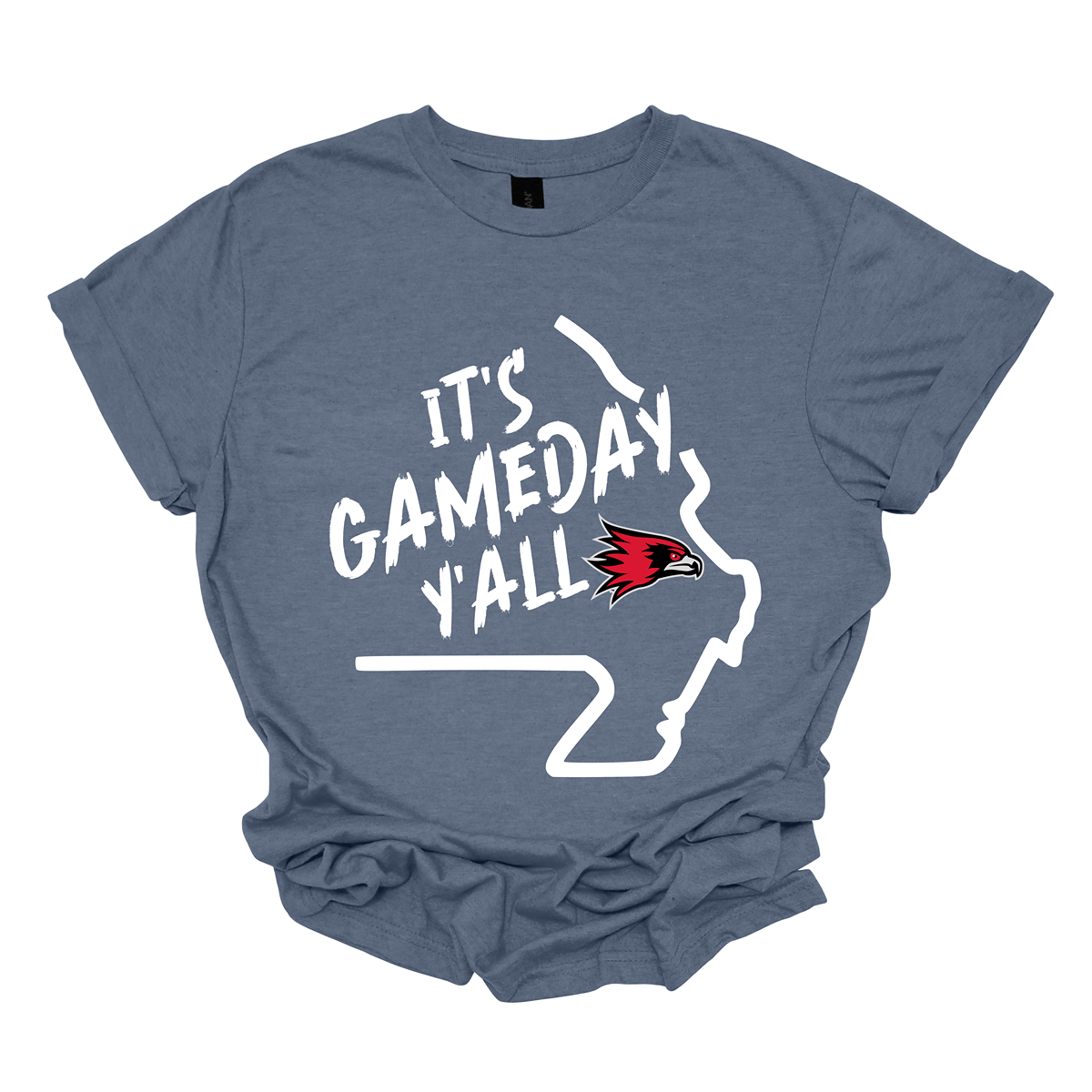 This comfortable and bold SEMO short sleeve shirt features a sleek white outline of the state of Missouri with a fierce SEMO Redhawk proudly pointing to Cape Girardeau, MO — the heart of Redhawk country. Above the Redhawk, the phrase "Game Day Y’all" adds a Southern-inspired rally cry perfect for tailgates, home games, and campus pride.
Shop at Gorgeousware.com today!