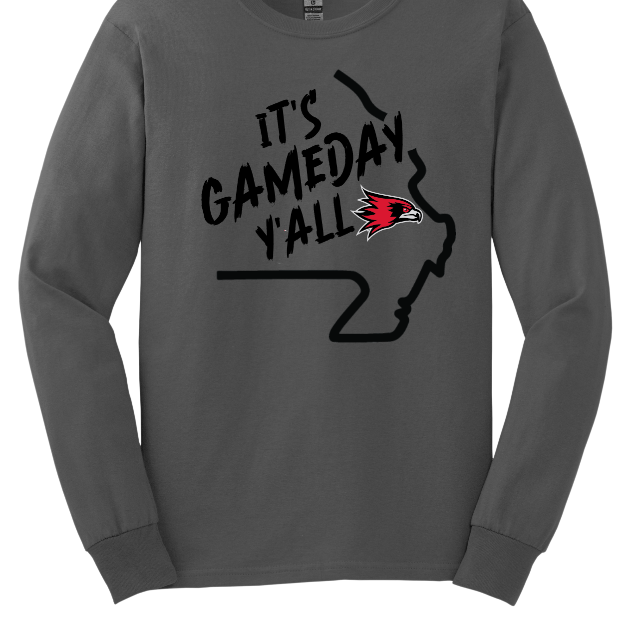 This comfortable and bold SEMO long sleeve shirt features a sleek black outline of the state of Missouri with a fierce SEMO Redhawk proudly pointing to Cape Girardeau, MO — the heart of Redhawk country. Above the Redhawk, the phrase "Game Day Y’all" adds a Southern-inspired rally cry perfect for tailgates, home games, and campus pride.
Shop at Gorgeousware.com today!