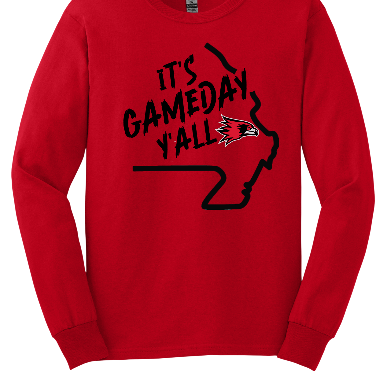 This comfortable and bold SEMO long sleeve shirt features a sleek black outline of the state of Missouri with a fierce SEMO Redhawk proudly pointing to Cape Girardeau, MO — the heart of Redhawk country. Above the Redhawk, the phrase "Game Day Y’all" adds a Southern-inspired rally cry perfect for tailgates, home games, and campus pride.
Shop at Gorgeousware.com today!