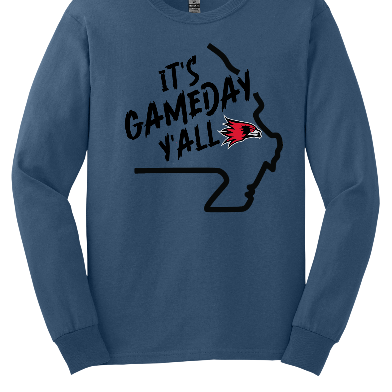 This comfortable and bold SEMO long sleeve shirt features a sleek black outline of the state of Missouri with a fierce SEMO Redhawk proudly pointing to Cape Girardeau, MO — the heart of Redhawk country. Above the Redhawk, the phrase "Game Day Y’all" adds a Southern-inspired rally cry perfect for tailgates, home games, and campus pride.
Shop at Gorgeousware.com today!