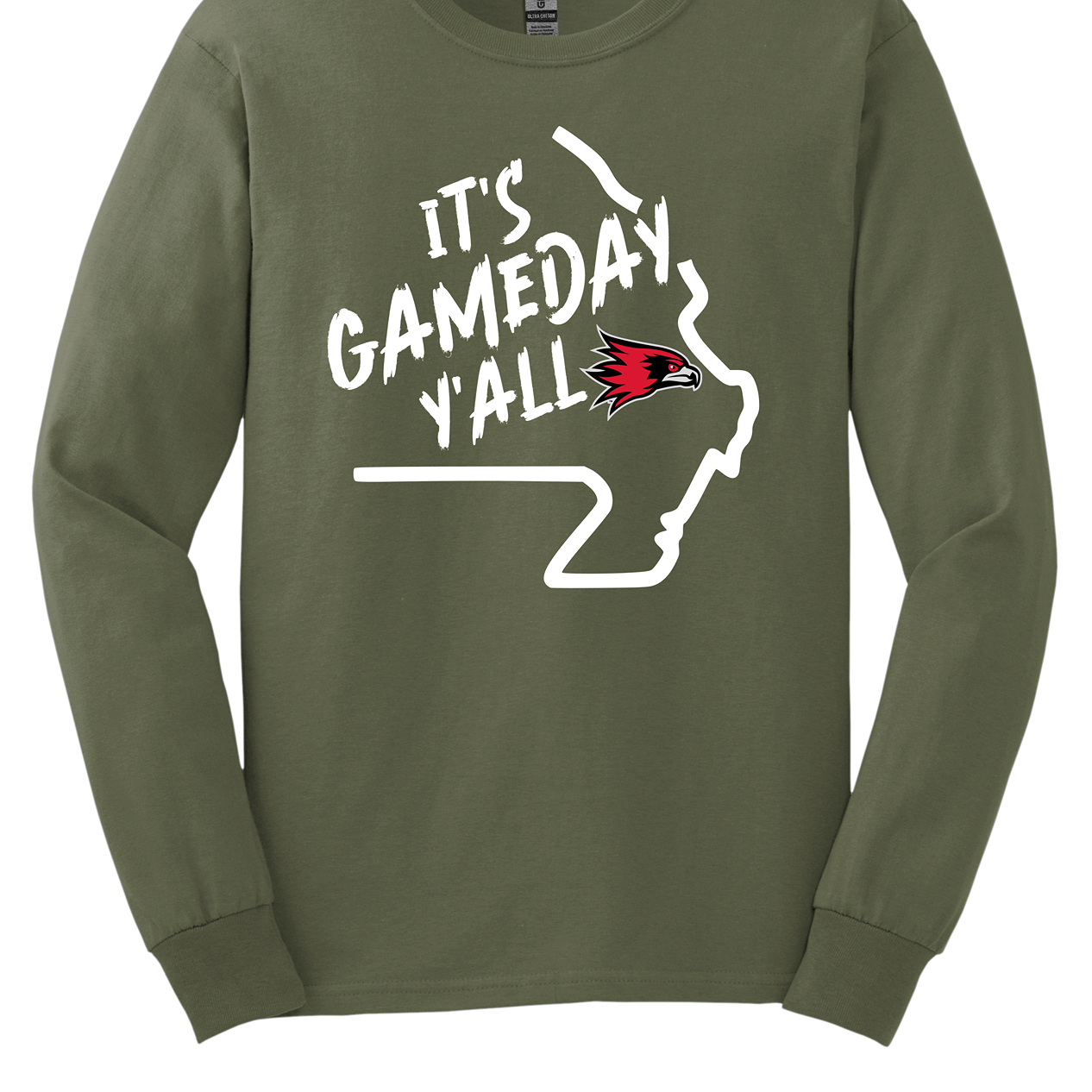 This comfortable and bold SEMO long sleeve shirt features a sleek white outline of the state of Missouri with a fierce SEMO Redhawk proudly pointing to Cape Girardeau, MO — the heart of Redhawk country. Above the Redhawk, the phrase "Game Day Y’all" adds a Southern-inspired rally cry perfect for tailgates, home games, and campus pride.
Shop at Gorgeousware.com today!