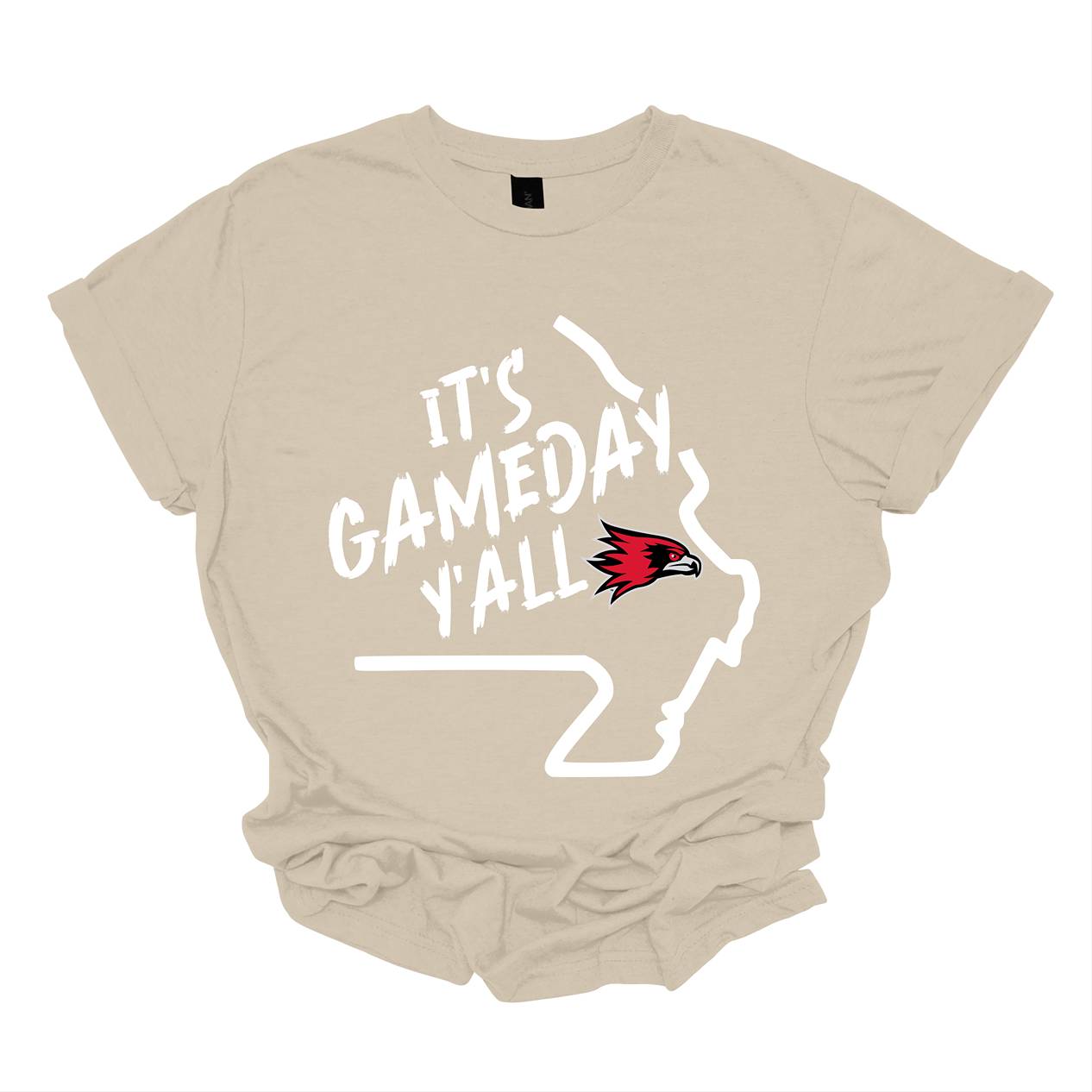 This comfortable and bold SEMO short sleeve shirt features a sleek white outline of the state of Missouri with a fierce SEMO Redhawk proudly pointing to Cape Girardeau, MO — the heart of Redhawk country. Above the Redhawk, the phrase "Game Day Y’all" adds a Southern-inspired rally cry perfect for tailgates, home games, and campus pride.
Shop at Gorgeousware.com today!