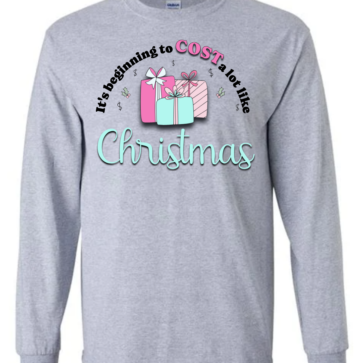 Celebrate the season with a playful twist on holiday spending! Our “It’s Beginning to COST a Lot Like Christmas” T-shirt is perfect for those who know the holiday cheer comes with a bit of financial cheer too. Embrace the holiday hustle with a grin and a reminder that Christmas is priceless—even if it costs a bit! Shop at Gorgeousware.com