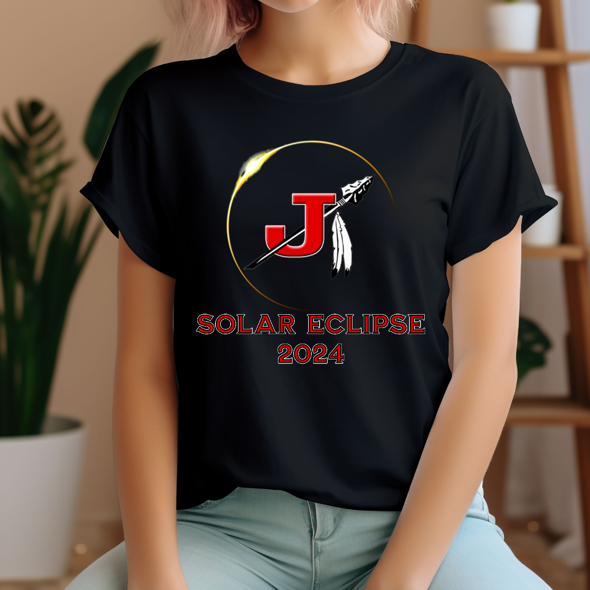 Embrace the celestial dance with our 'Jackson Solar Eclipse' t-shirt! Capturing the awe-inspiring beauty of the cosmos, this design features the mesmerizing moment when the moon gracefully eclipses the sun over the iconic silhouette of the Jackson J-Spear. Crafted with premium quality materials and vibrant, fade-resistant prints, it's a wearable piece of art that celebrates the magic of the universe. Shop at Gorgeousware.com
