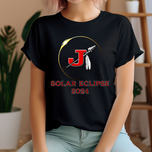 Embrace the celestial dance with our 'Jackson Solar Eclipse' t-shirt! Capturing the awe-inspiring beauty of the cosmos, this design features the mesmerizing moment when the moon gracefully eclipses the sun over the iconic silhouette of the Jackson J-Spear. Crafted with premium quality materials and vibrant, fade-resistant prints, it's a wearable piece of art that celebrates the magic of the universe. Shop at Gorgeousware.com