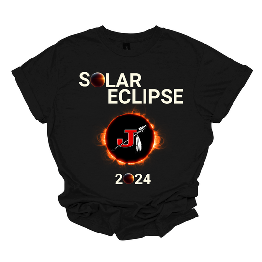 Embrace the celestial dance with our 'Jackson Solar Eclipse Blazing Sun' t-shirt! Capturing the awe-inspiring beauty of the cosmos, this design features the mesmerizing moment when the moon gracefully eclipses the sun over the iconic silhouette of the Jackson J-Spear.  Shop at Gorgeousware.com