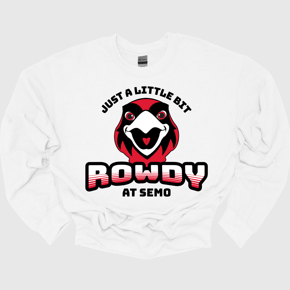 This fun and vibrant Southeast Missouri State University shirt is designed with young fans in mind. At the center of the design is Rowdy the Redhawk, depicted in a kid-friendly and playful style, with bright, bold colors and an energetic expression that brings this mascot to life in a fun, approachable way. Shop at Gorgeousware.com