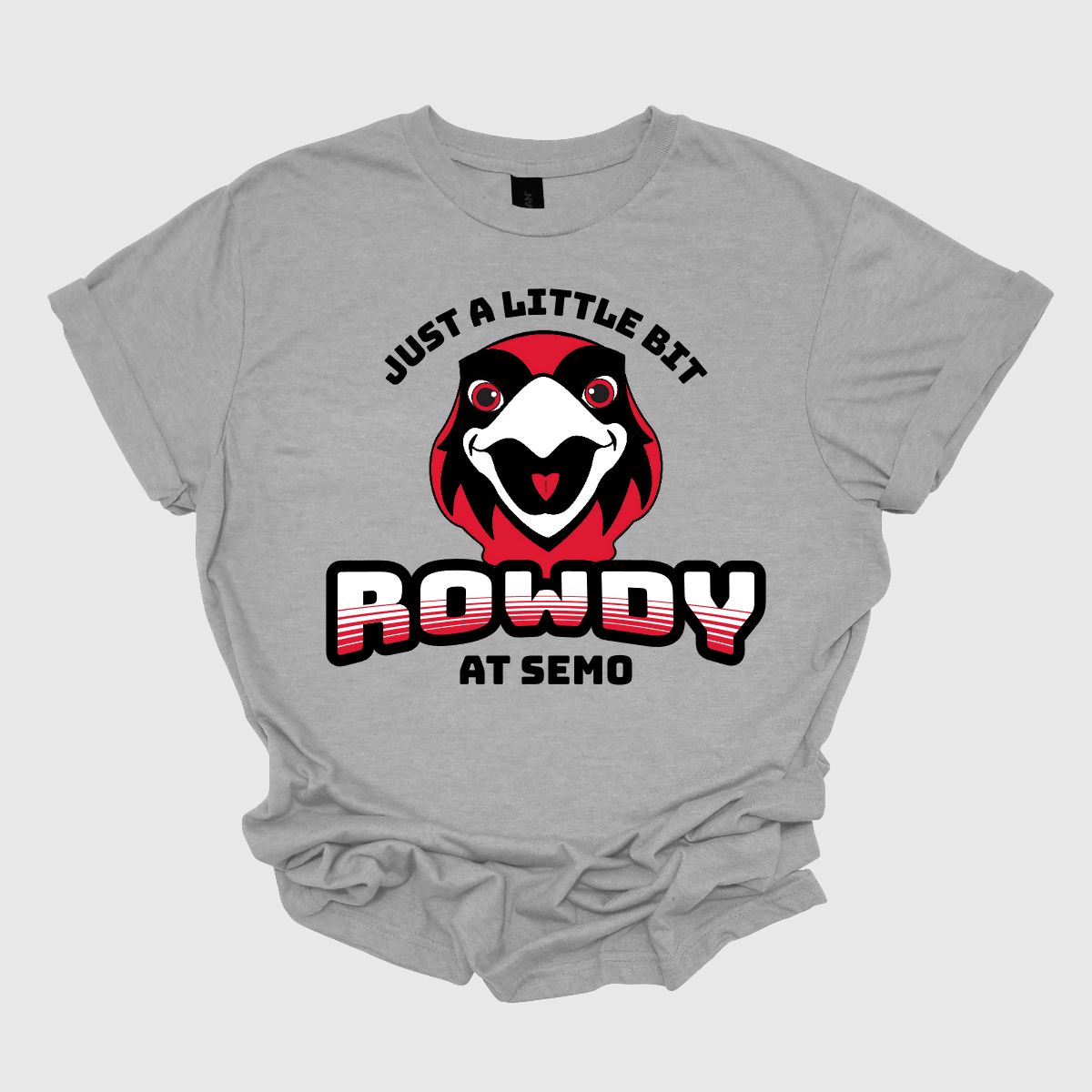 This fun and vibrant Southeast Missouri State University shirt is designed with young fans in mind. At the center of the design is Rowdy the Redhawk, depicted in a kid-friendly and playful style, with bright, bold colors and an energetic expression that brings this mascot to life in a fun, approachable way. Shop at Gorgeousware.com