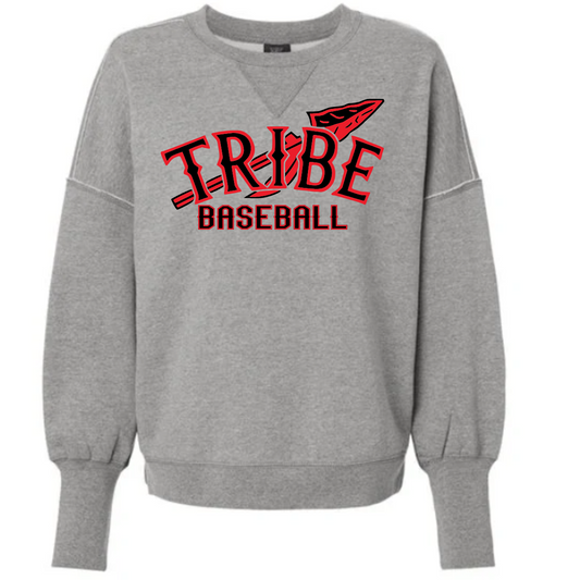 Ladies Tribe Baseball Sueded Fleece Crewneck
