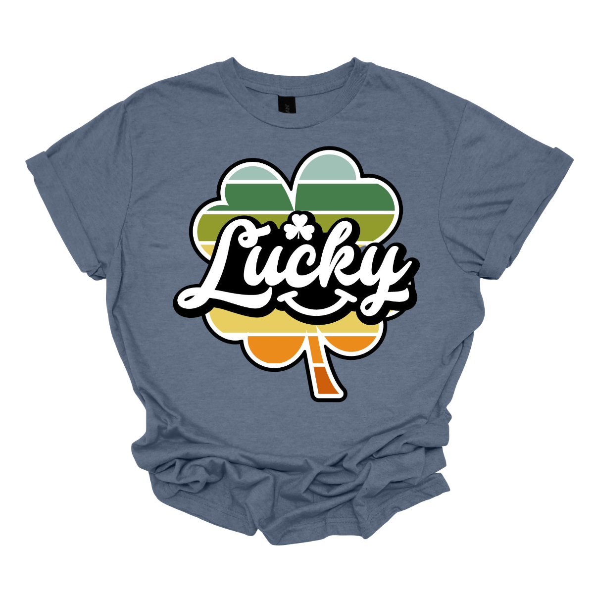 Introducing our "Lucky with Retro Color Striped Shamrock" T-shirt, a vibrant and stylish addition to your wardrobe! This eye-catching design features a bold shamrock in retro-inspired colors, set against the word "lucky" in a playful font. Shop at Gorgeousware.com