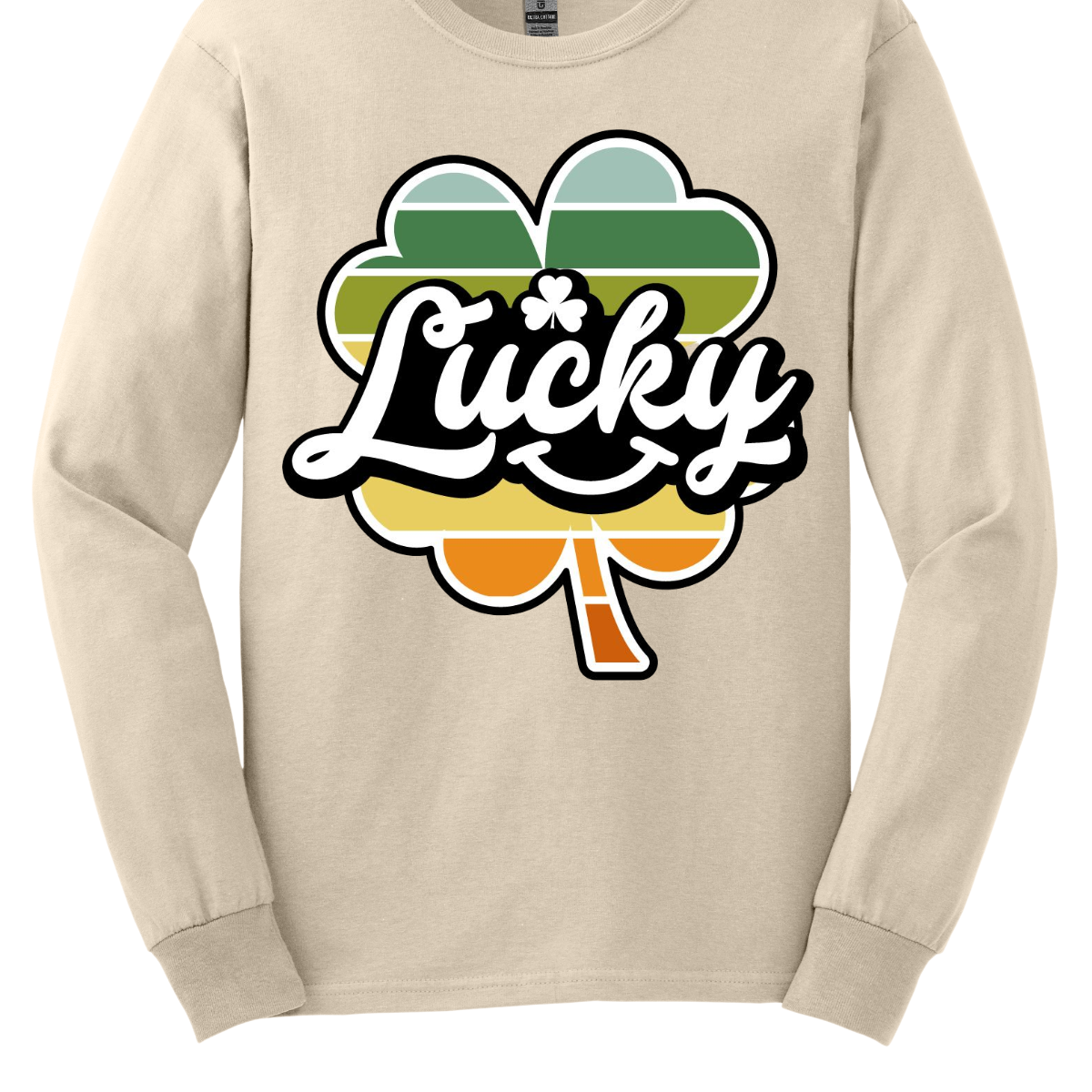 Introducing our "Lucky with Retro Color Striped Shamrock" T-shirt, a vibrant and stylish addition to your wardrobe! This eye-catching design features a bold shamrock in retro-inspired colors, set against the word "lucky" in a playful font. Shop at Gorgeousware.com