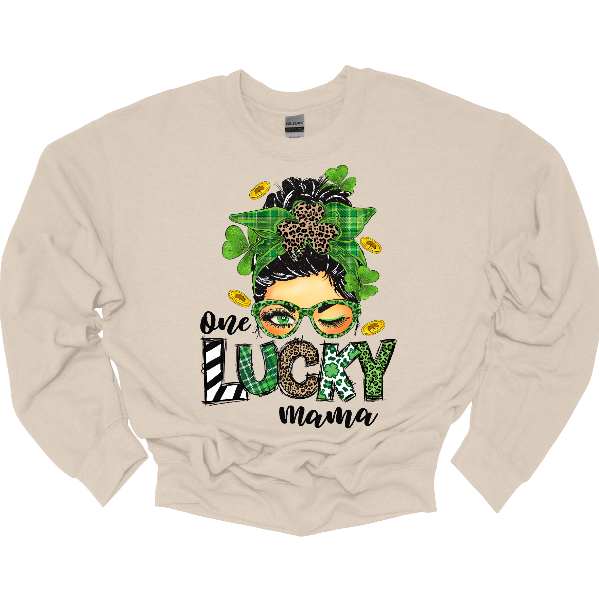 Embrace your mom pride with our charming "One Lucky Mama" T-shirt! This adorable design features a whimsical illustration of a mom sporting a messy updo and trendy green glasses, exuding a fun and carefree vibe. Celebrate the joy of motherhood in style with our "One Lucky Mama" T-shirt. It's a must-have addition to your wardrobe and also makes a thoughtful gift for any proud mama in your life. Wear it with pride and let the world know just how lucky you feel to be a mom! Shop at Gorgeousware.com