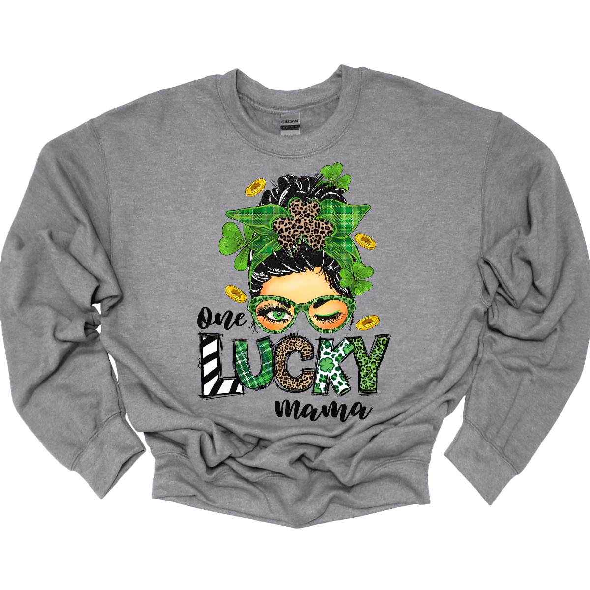 Embrace your mom pride with our charming "One Lucky Mama" T-shirt! This adorable design features a whimsical illustration of a mom sporting a messy updo and trendy green glasses, exuding a fun and carefree vibe. Celebrate the joy of motherhood in style with our "One Lucky Mama" T-shirt. It's a must-have addition to your wardrobe and also makes a thoughtful gift for any proud mama in your life. Wear it with pride and let the world know just how lucky you feel to be a mom! Shop at Gorgeousware.com