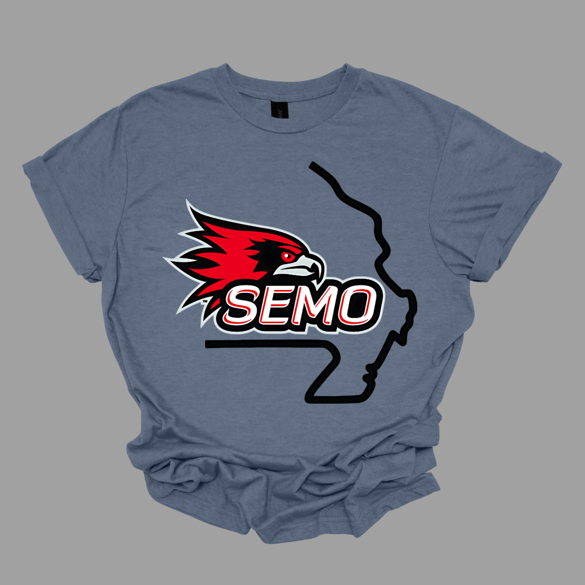 This striking t-shirt features a bold red hawk design at the center, capturing the spirit and fierceness of this majestic bird. Below the hawk, the word "SEMO" pops in vibrant bubble letters, adding a playful touch that complements the overall design. Perfect for fans of Southeast Missouri State University or anyone who loves unique, eye-catching apparel. Shop at Gorgeousware.com