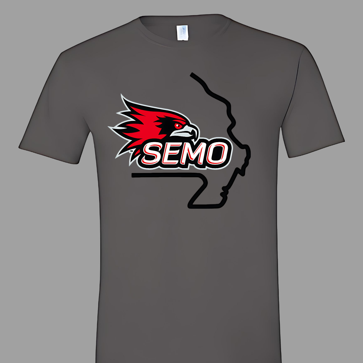 This striking t-shirt features a bold red hawk design at the center, capturing the spirit and fierceness of this majestic bird. Below the hawk, the word "SEMO" pops in vibrant bubble letters, adding a playful touch that complements the overall design. Perfect for fans of Southeast Missouri State University or anyone who loves unique, eye-catching apparel.  Shop at Gorgeousware.com