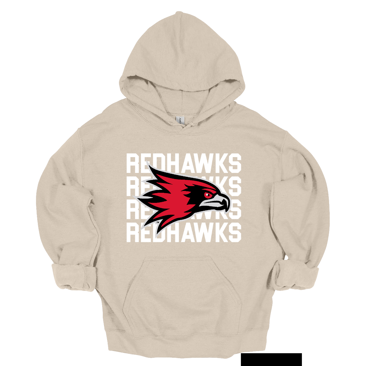 Show your Redhawk pride in bold style with this SEMO apparel design, available in both crewneck and hoodie options. The backdrop features a powerful repeat of “Redhawks” in bold white lettering, creating a striking graphic foundation. Centered over the design is the fearless and iconic SEMO Redhawk mascot, standing out as the ultimate symbol of strength, spirit, and tradition. 
Shop at Gorgeousware.com today!