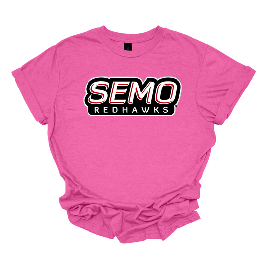 Introducing our stylish SEMO apparel, featuring the iconic "SEMO" in vibrant white bubble letters that pop with personality. Below, "Redhawks" is boldly displayed in clean white block letters, creating a striking contrast that showcases your school spirit. Perfect for game days or casual outings, this design effortlessly combines comfort and style, making it a must-have for any SEMO fan! Shop at Gorgeousware.com