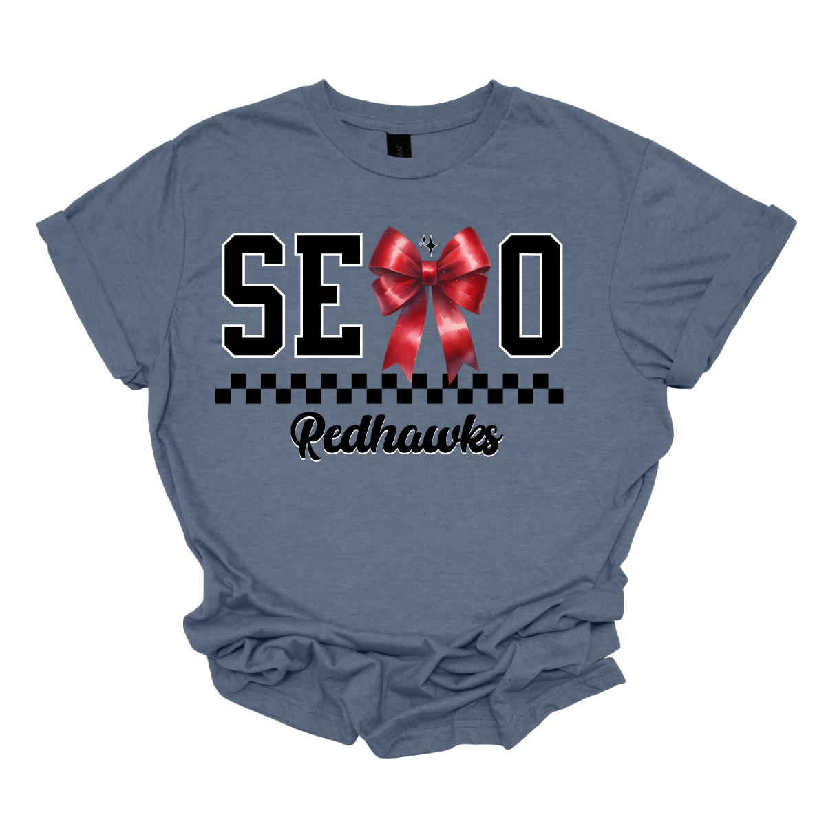 Show off your SEMO pride in style with this trendy short/long sleeve t-shirt! Featuring the bold letters "SEMO," where the "M" is cleverly replaced by a stylish red croquette bow, this shirt adds a unique twist to your wardrobe. Underneath, a playful checkerboard stripe adds a fun touch, while "Redhawks" is elegantly written in a cute cursive font, bringing a touch of flair. Get ready to turn heads and express your school spirit! Shop at Gorgeousware.com