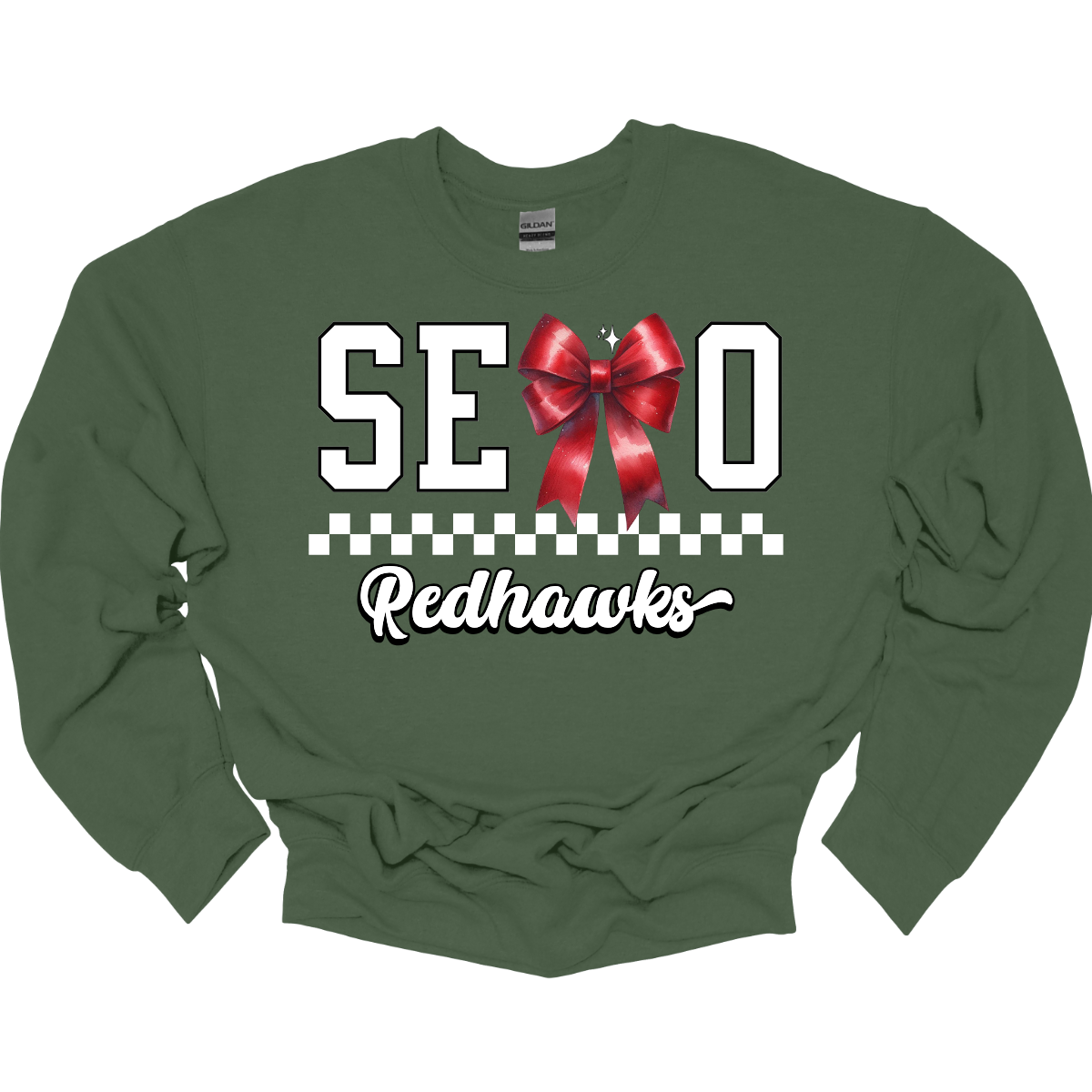 This SEMO crewneck features white lettering outlined in black with a creative twist - the letter "M" is a stylish red bow for a pop of color and school spirit. A classic checkerboard line runs through the center for a trendy, eye-catching look, while the design is completed with "Redhawks" in script underneath for the perfect final touch.
Shop at Gorgeousware.com today!