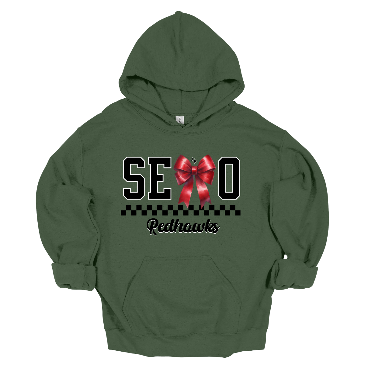 Show off your SEMO pride in style with this trendy short/long sleeve t-shirt! Featuring the bold letters "SEMO," where the "M" is cleverly replaced by a stylish red croquette bow, this shirt adds a unique twist to your wardrobe. Underneath, a playful checkerboard stripe adds a fun touch, while "Redhawks" is elegantly written in a cute cursive font, bringing a touch of flair. Get ready to turn heads and express your school spirit! Shop at Gorgeousware.com