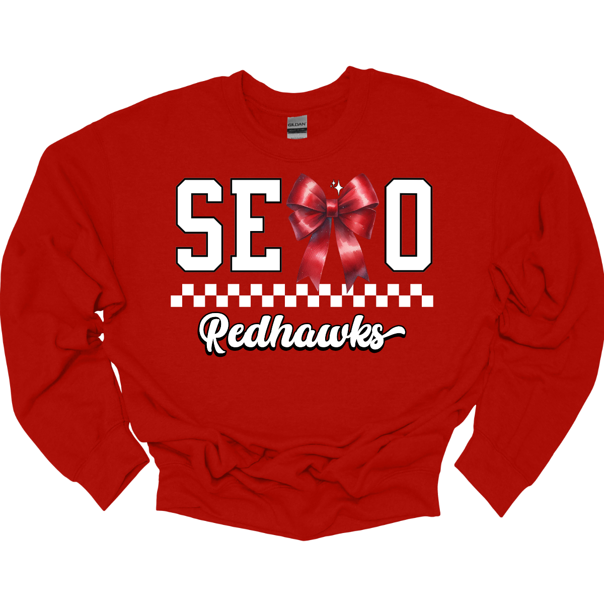 This SEMO crewneck in white lettering outlined in black with a creative twist - the letter "M" is a stylish red bow for a pop of color and school spirit. A classic checkerboard line runs through the center for a trendy, eye-catching look, while the design is completed with "Redhawks" in script underneath for the perfect final touch.
Shop at Gorgeousware.com today!