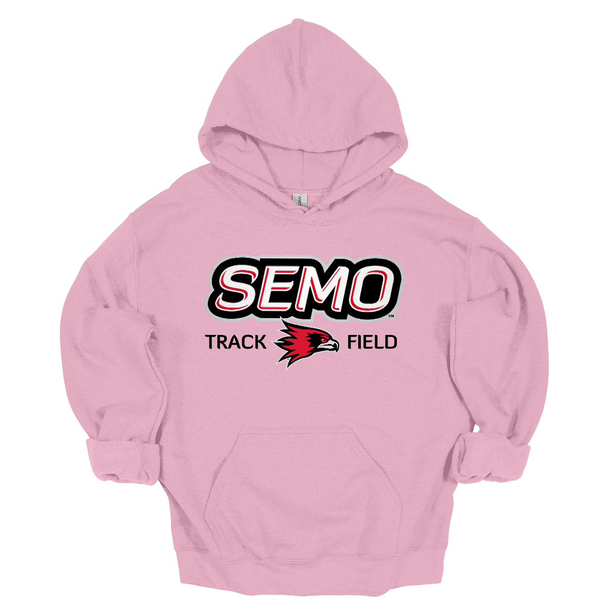 Light ink hoodie with SEMO Track Field logo on a white background. Shop at Gorgeousware.com