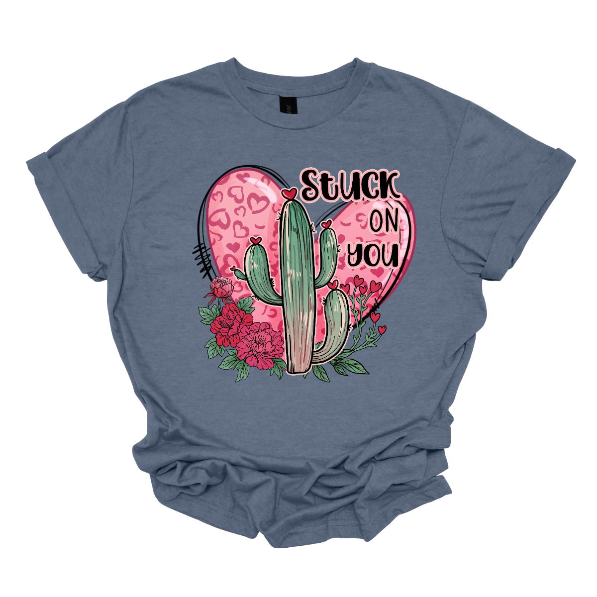 Introducing our "Stuck On You" T-shirt – a playful and charming garment that beautifully blends romance with a touch of desert whimsy. This shirt features an endearing heart entwined with a cactus, creating a delightful design that captures the essence of love with a hint of humor. Shop at Gorgeousware.com