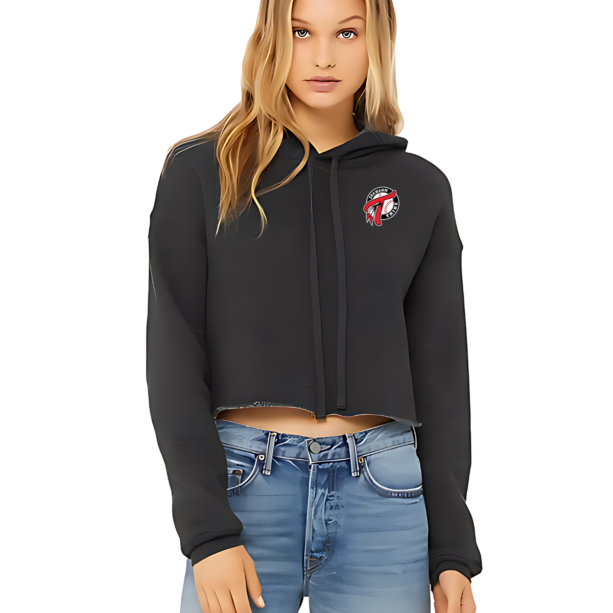 Ladie's Tribe Cropped Fleece Hoodie