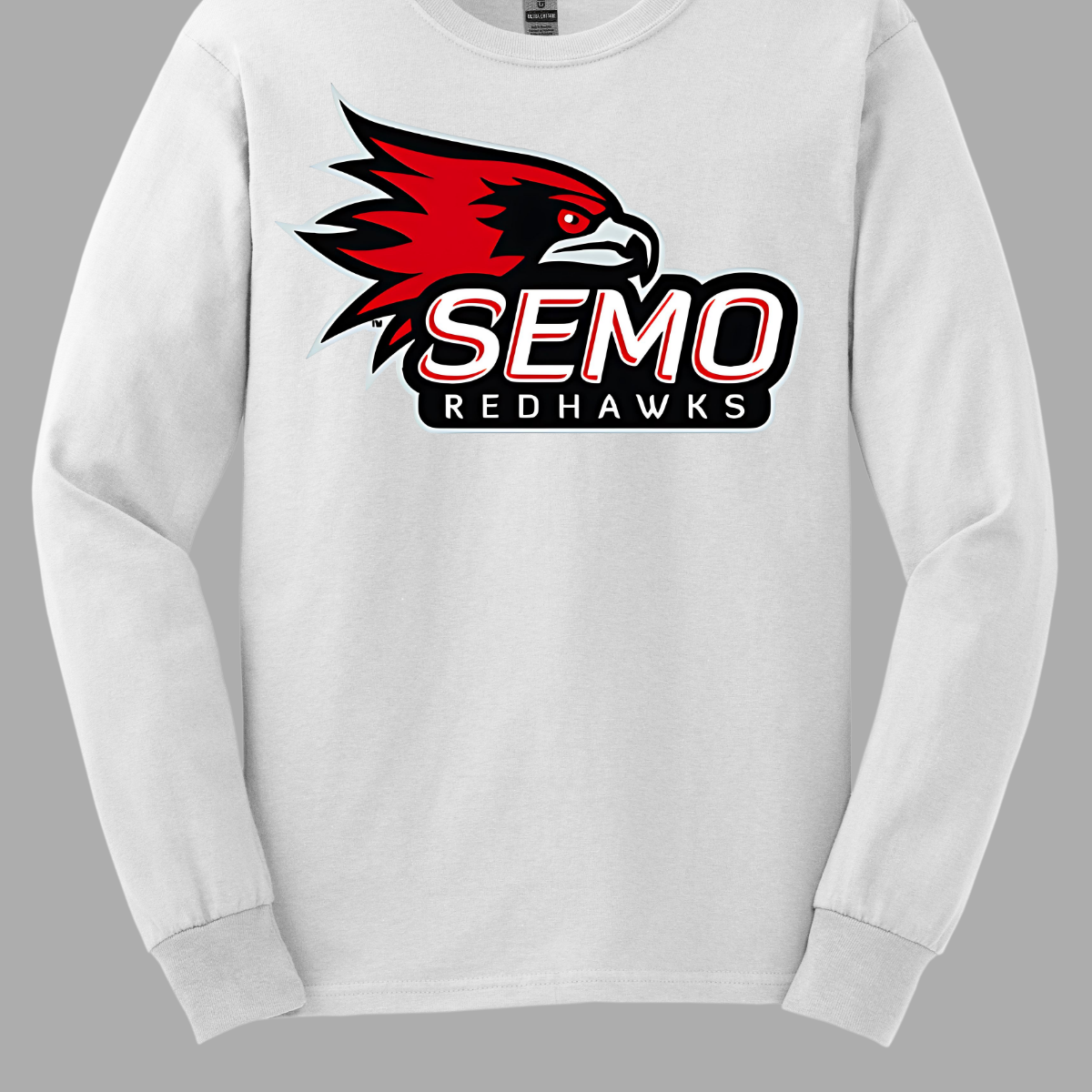 This vibrant t-shirt features the iconic SEMO Redhawk logo prominently displayed at the top, showcasing the fierce spirit of the team. Below the hawk, bold bubble letters spell out "SEMO," creating a playful and eye-catching design. Just underneath, in smaller, stylish print, the word "Redhawks" completes the look, making it a perfect blend of fun and team pride. Shop at Gorgeousware.com