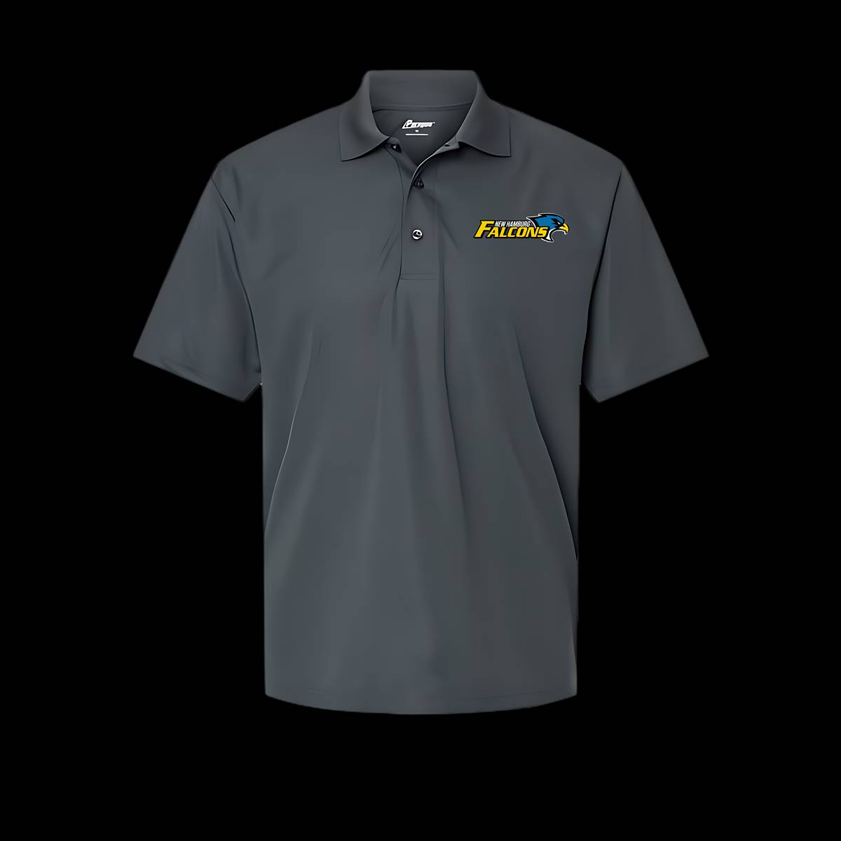 Elevate your style with the New Hamburg Falcons Performance Polo, designed for comfort and versatility. This lightweight, moisture-wicking polo features the Falcons logo proudly displayed on the chest, making it perfect for game day or casual outings. Made with breathable, stretchable fabric, it keeps you cool and comfortable whether you're on the golf course, at the office, or supporting your team.