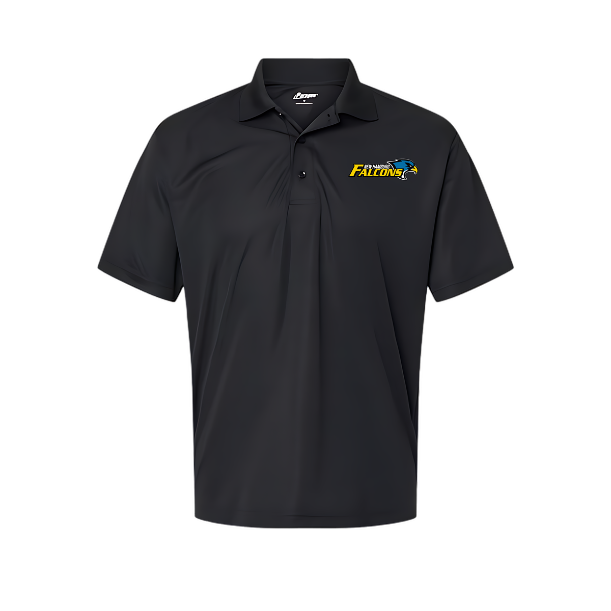 Elevate your style with the New Hamburg Falcons Performance Polo, designed for comfort and versatility. This lightweight, moisture-wicking polo features the Falcons logo proudly displayed on the chest, making it perfect for game day or casual outings. Made with breathable, stretchable fabric, it keeps you cool and comfortable whether you're on the golf course, at the office, or supporting your team.