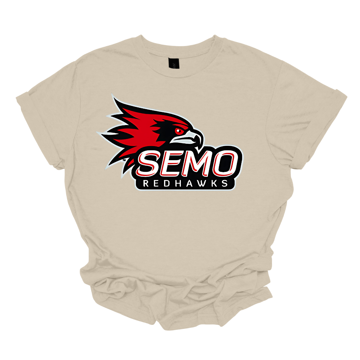 This vibrant t-shirt features the iconic SEMO Redhawk logo prominently displayed at the top, showcasing the fierce spirit of the team. Below the hawk, bold bubble letters spell out "SEMO," creating a playful and eye-catching design. Just underneath, in smaller, stylish print, the word "Redhawks" completes the look, making it a perfect blend of fun and team pride. Shop at Gorgeousware.com