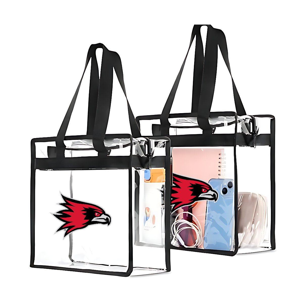 Licensed Clear Hawk Stadium Tote – SEMO Redhawks
Stay game-day ready with the Clear Hawk Stadium Tote, designed to meet all stadium-approved size requirements while showing off your SEMO spirit. Perfect for Redhawk fans, this tote makes security checks a breeze and keeps all your essentials safe and accessible. Rep your team, skip the hassle, and carry your essentials in true SEMO style. Shop at Gorgeousware.com today!